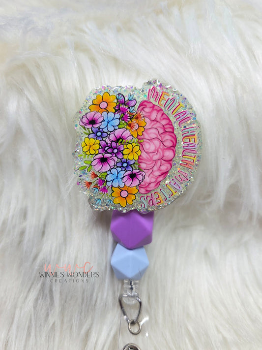 Mental Health Matters Floral Badge Reel