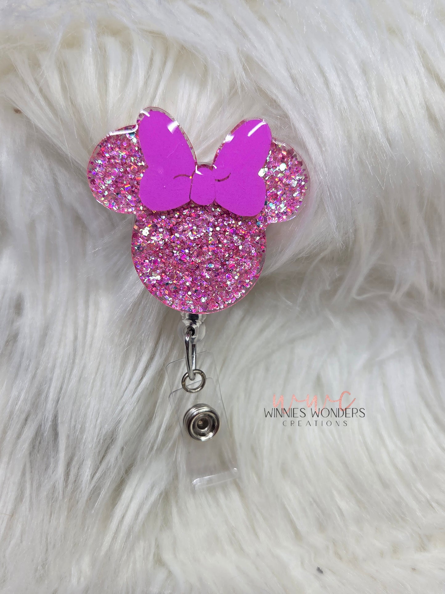 Mouse Ears w/ Bow Badge Reel
