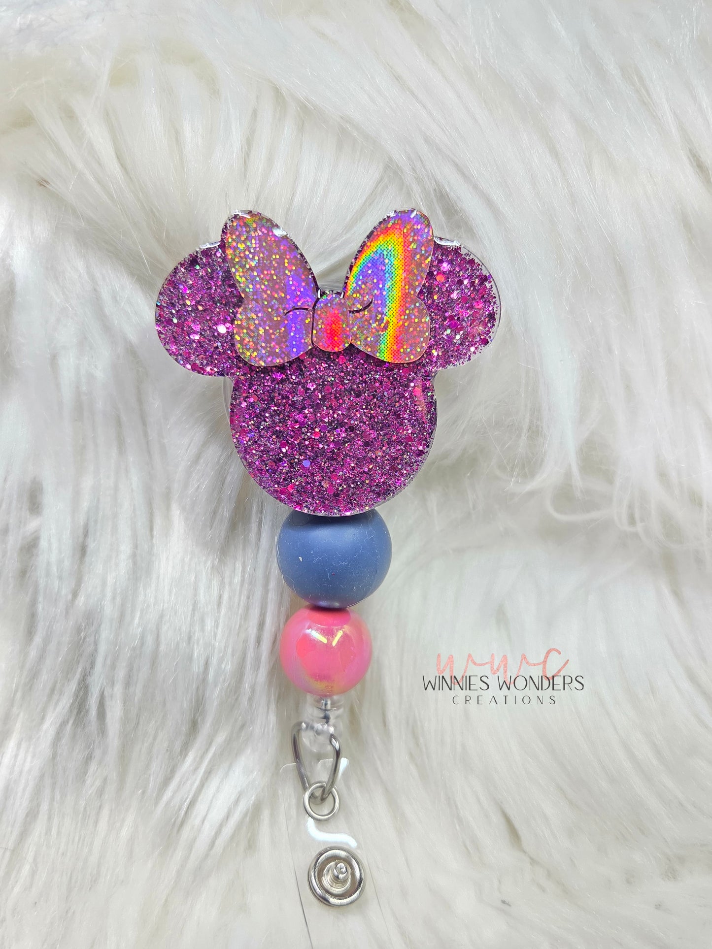Mouse Ears w/ Bow Badge Reel