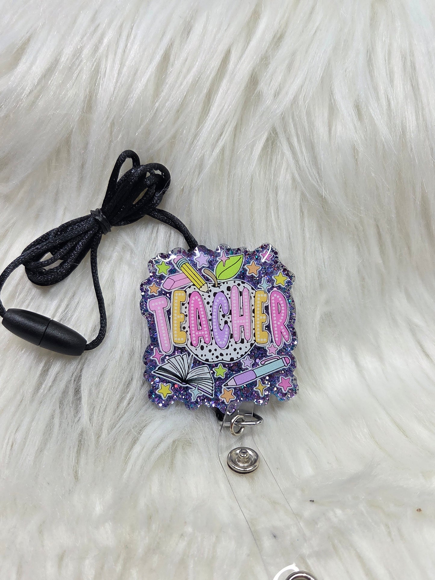 Teacher Dalmatian Apple Lanyard