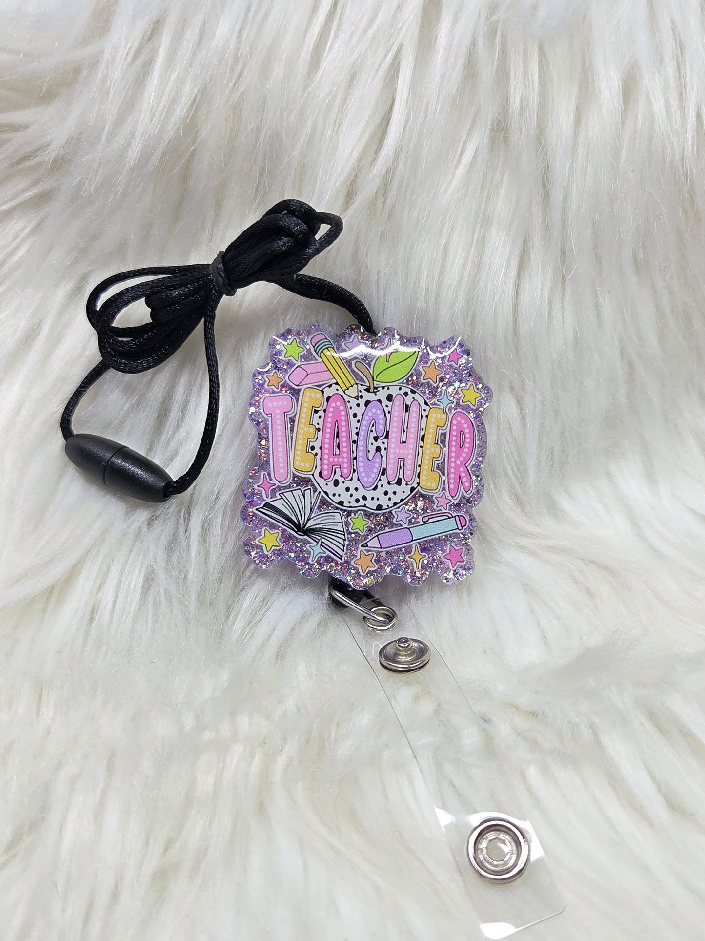 Teacher Dalmatian Apple Lanyard