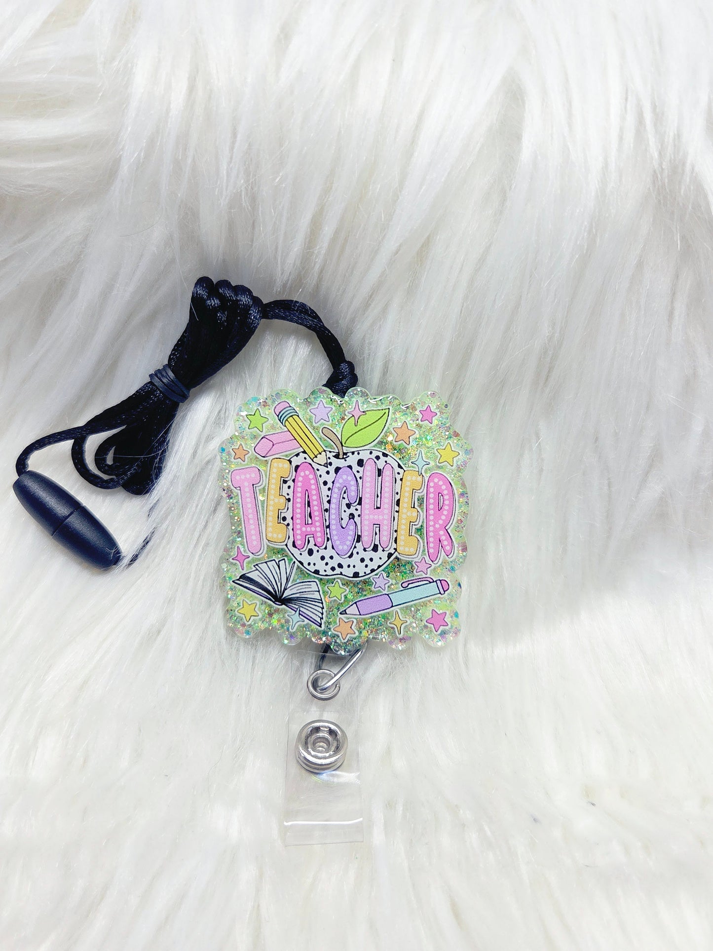 Teacher Dalmatian Apple Lanyard