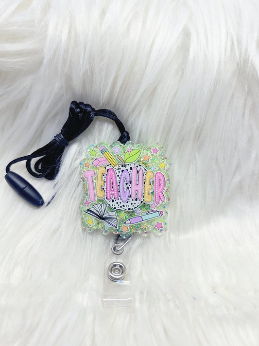 Teacher Dalmatian Apple Lanyard