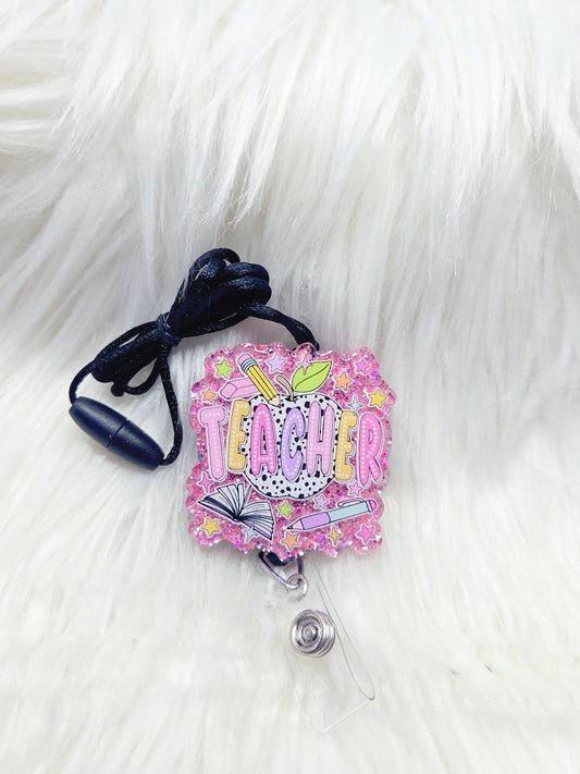 Teacher Dalmatian Apple Lanyard