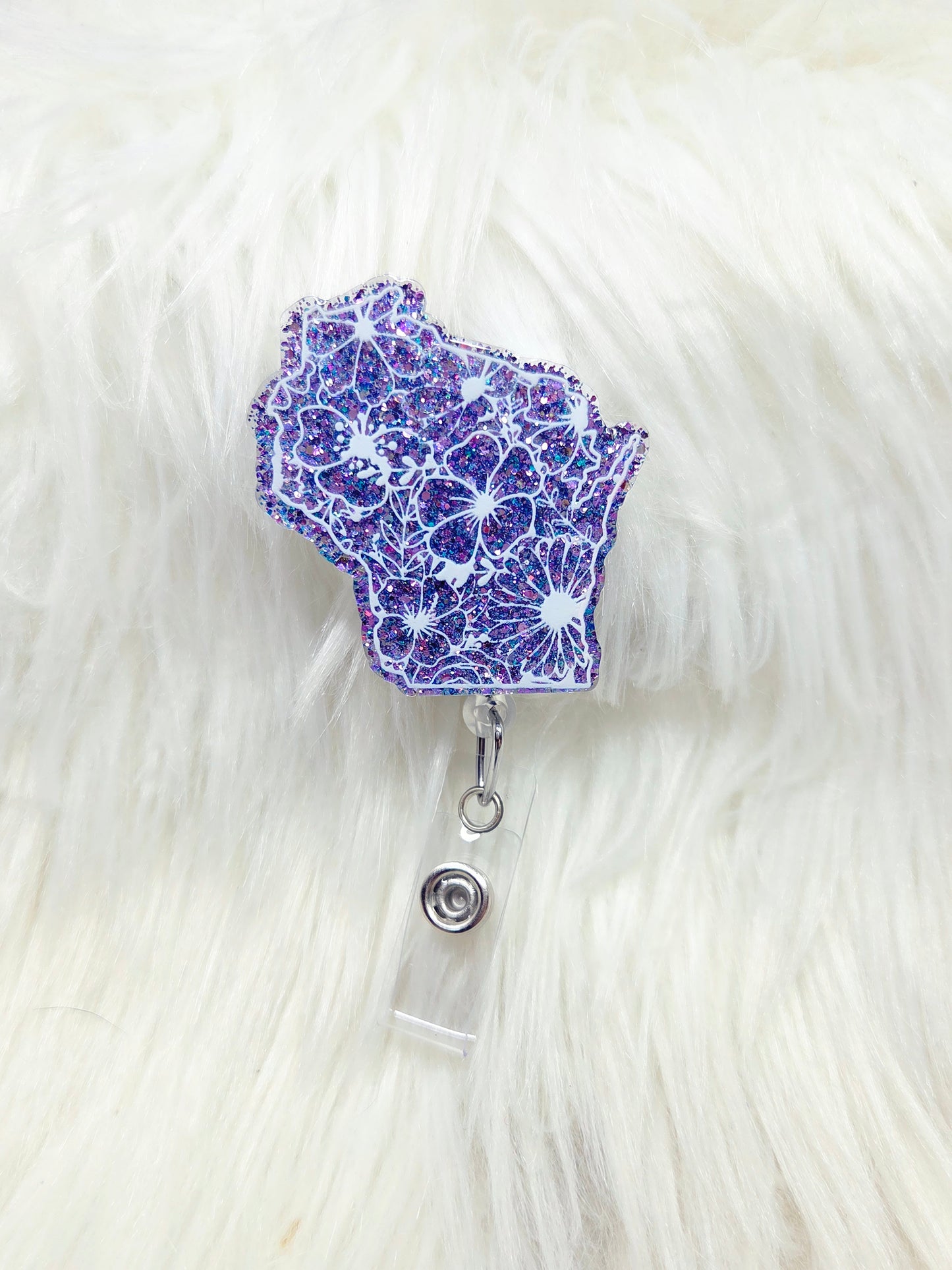 Floral Wisconsin Badge Reel