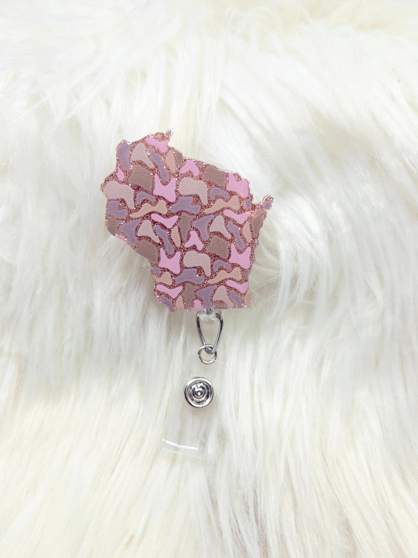 Camo Wisconsin Badge Reel