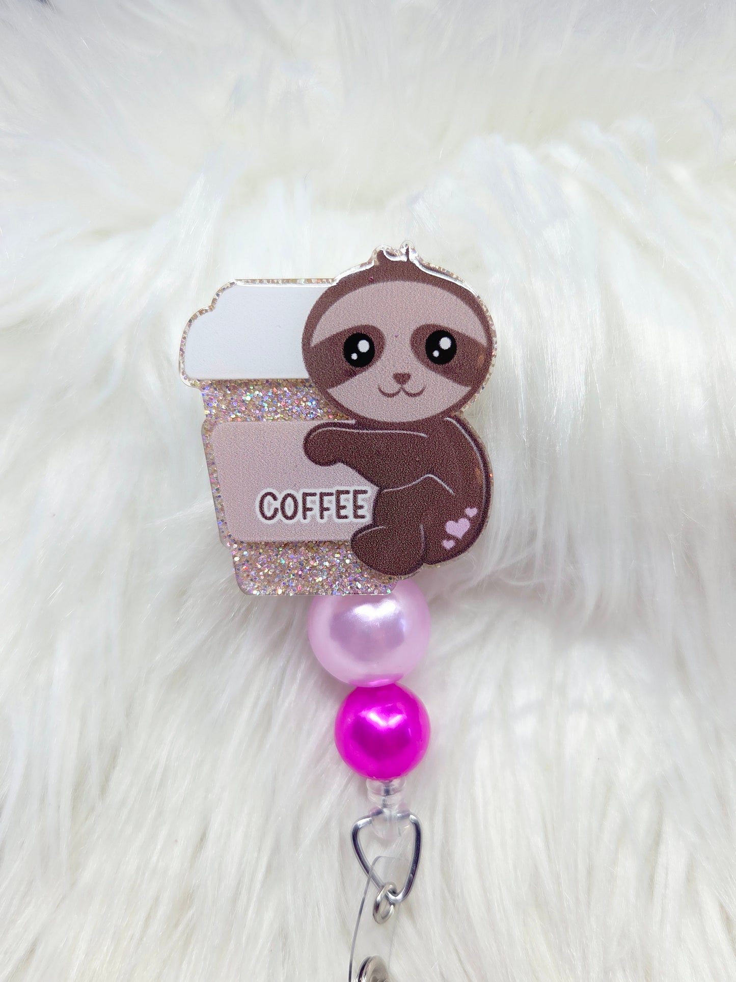 Sloth Coffee Badge Reel