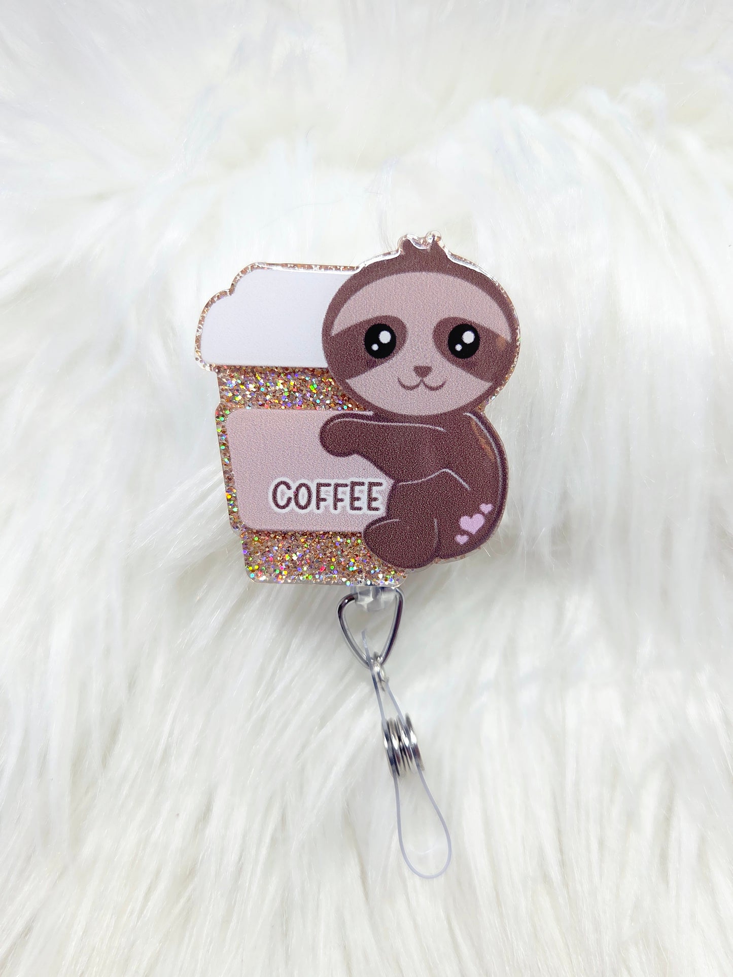 Sloth Coffee Badge Reel