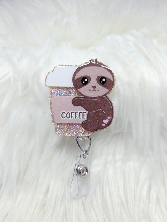 Sloth Coffee Badge Reel