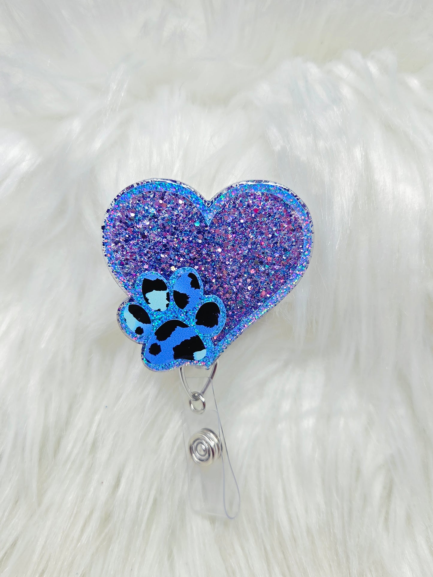 Heart with Paw Badge Reel