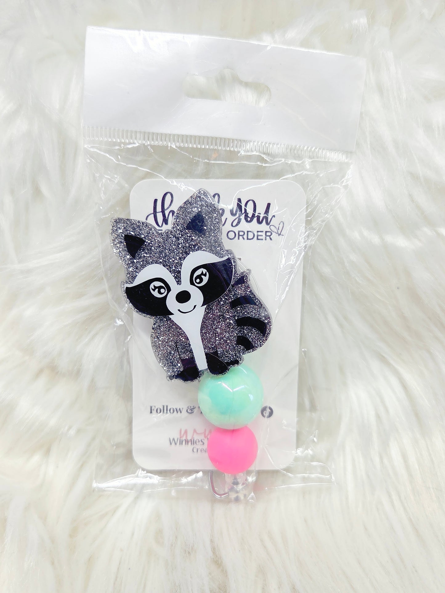 Raccoon Badge Reel