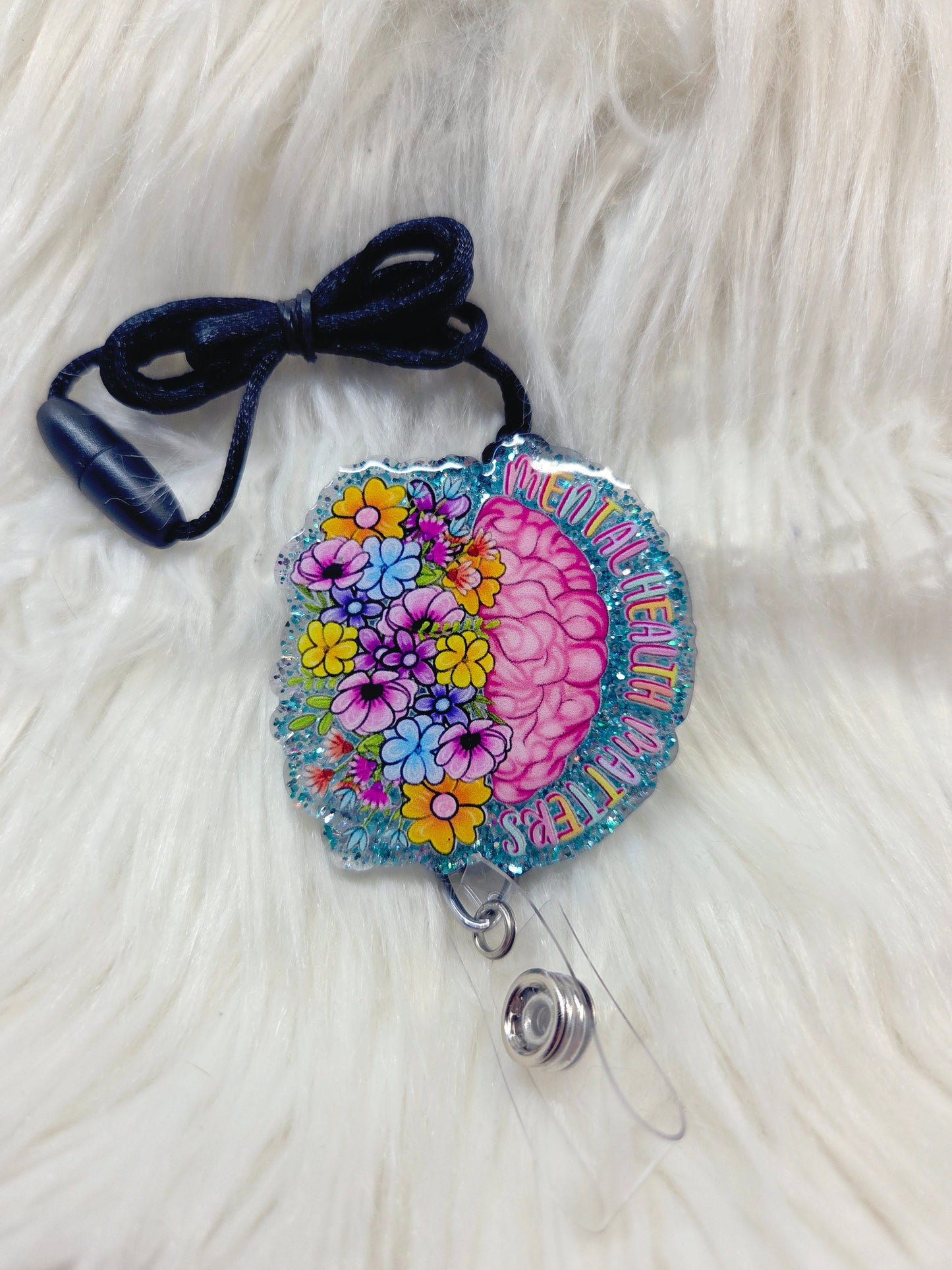 Mental Health Matters Floral Lanyard