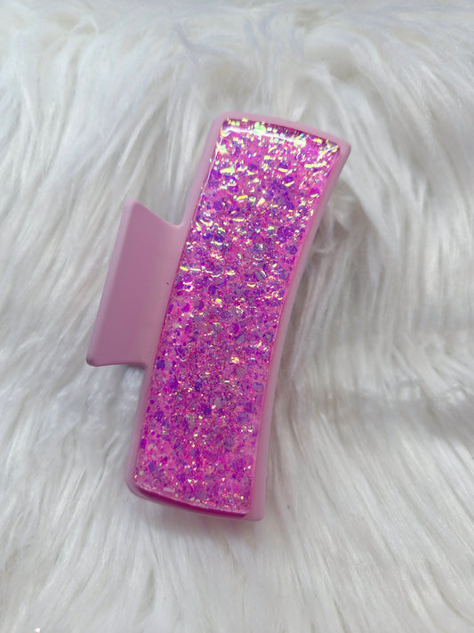 Pink Glitter Hair Clip