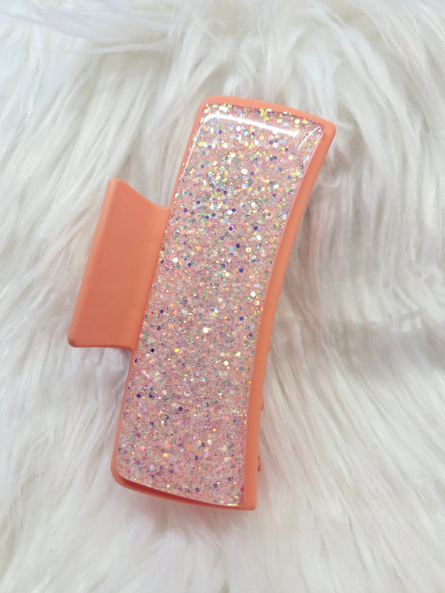 Orange Glitter Hair Clip