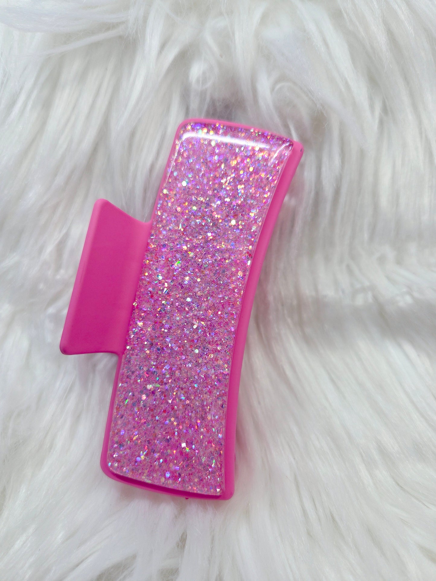 Pink Glitter Hair Clip