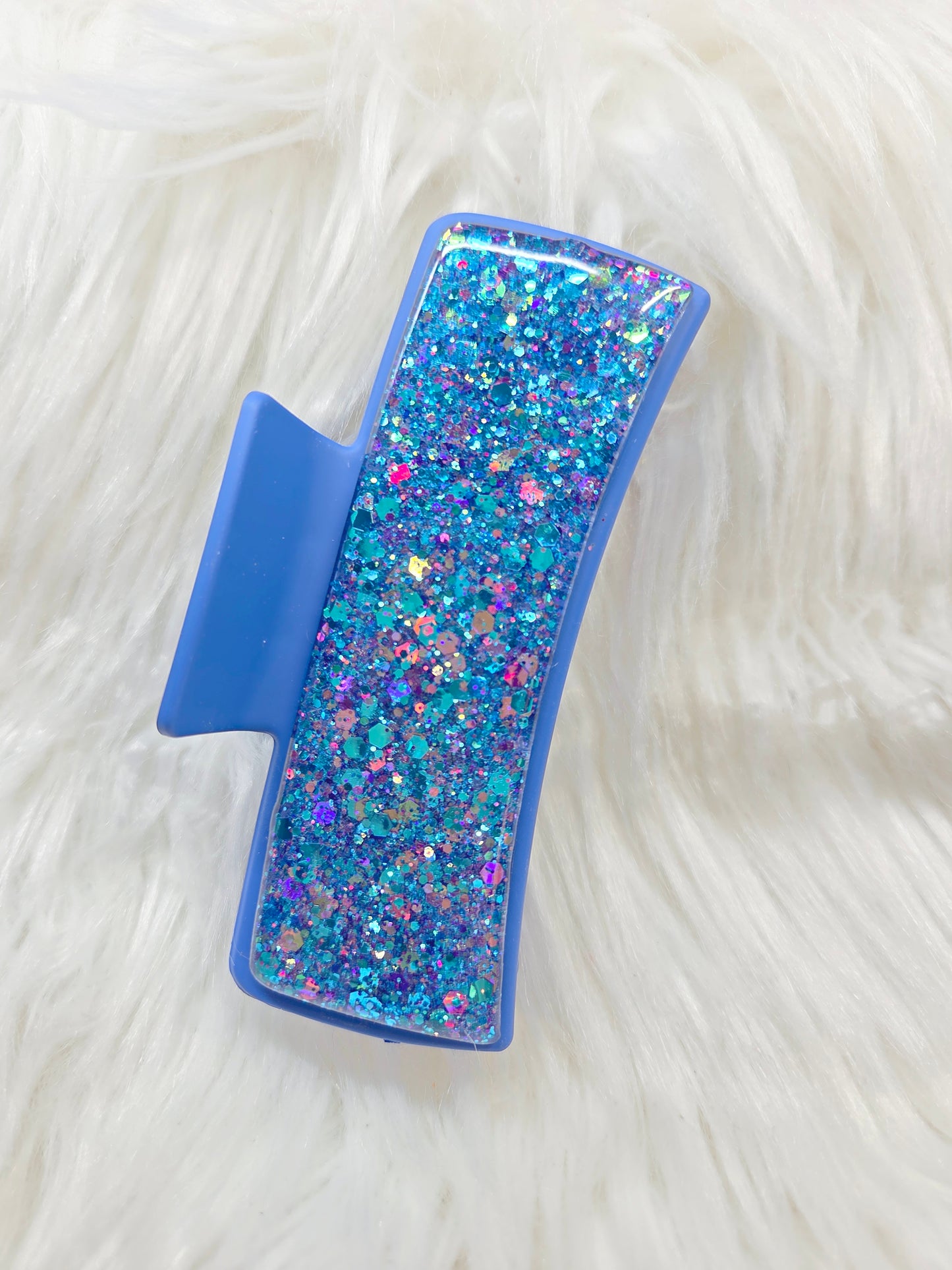 Blue Glitter Hair Clip