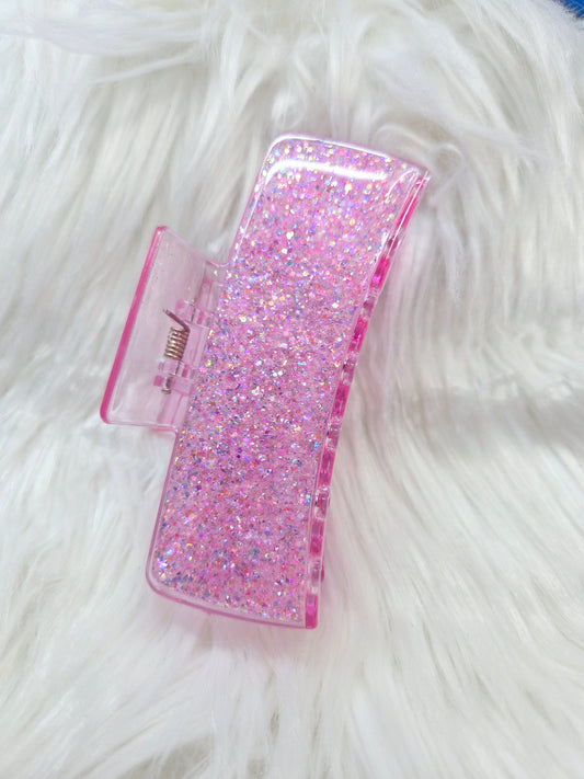 Pink Glitter Hair Clip