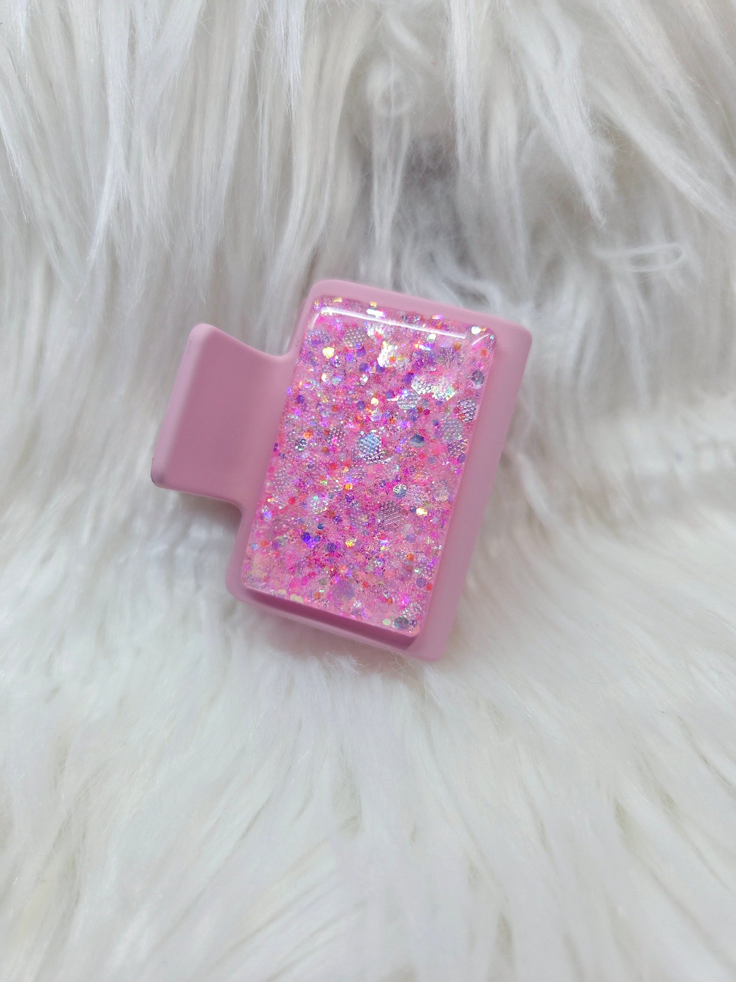 Pink Glitter Small Hair Clip