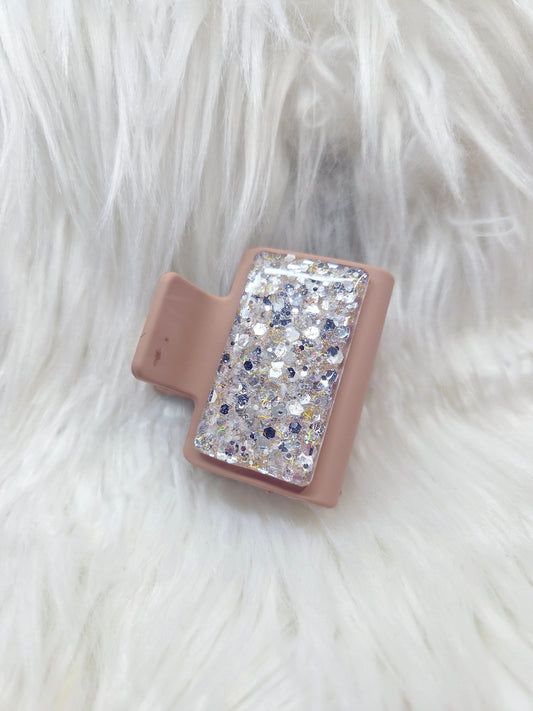 Rose Gold Glitter Small Hair Clip