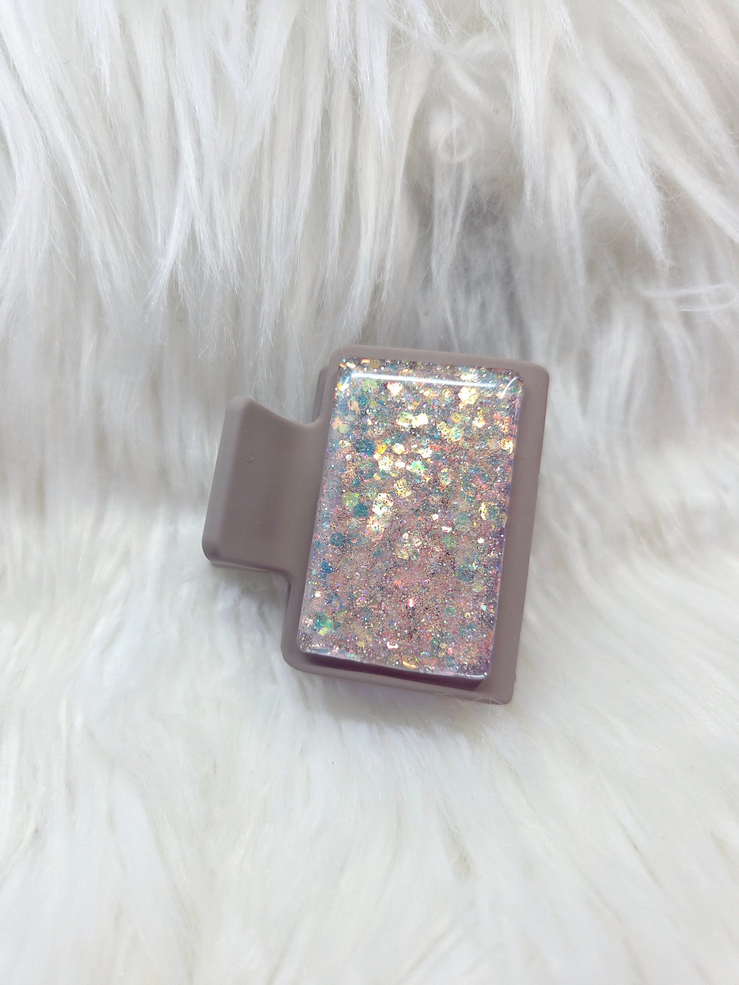 Brown Glitter Small Hair Clip