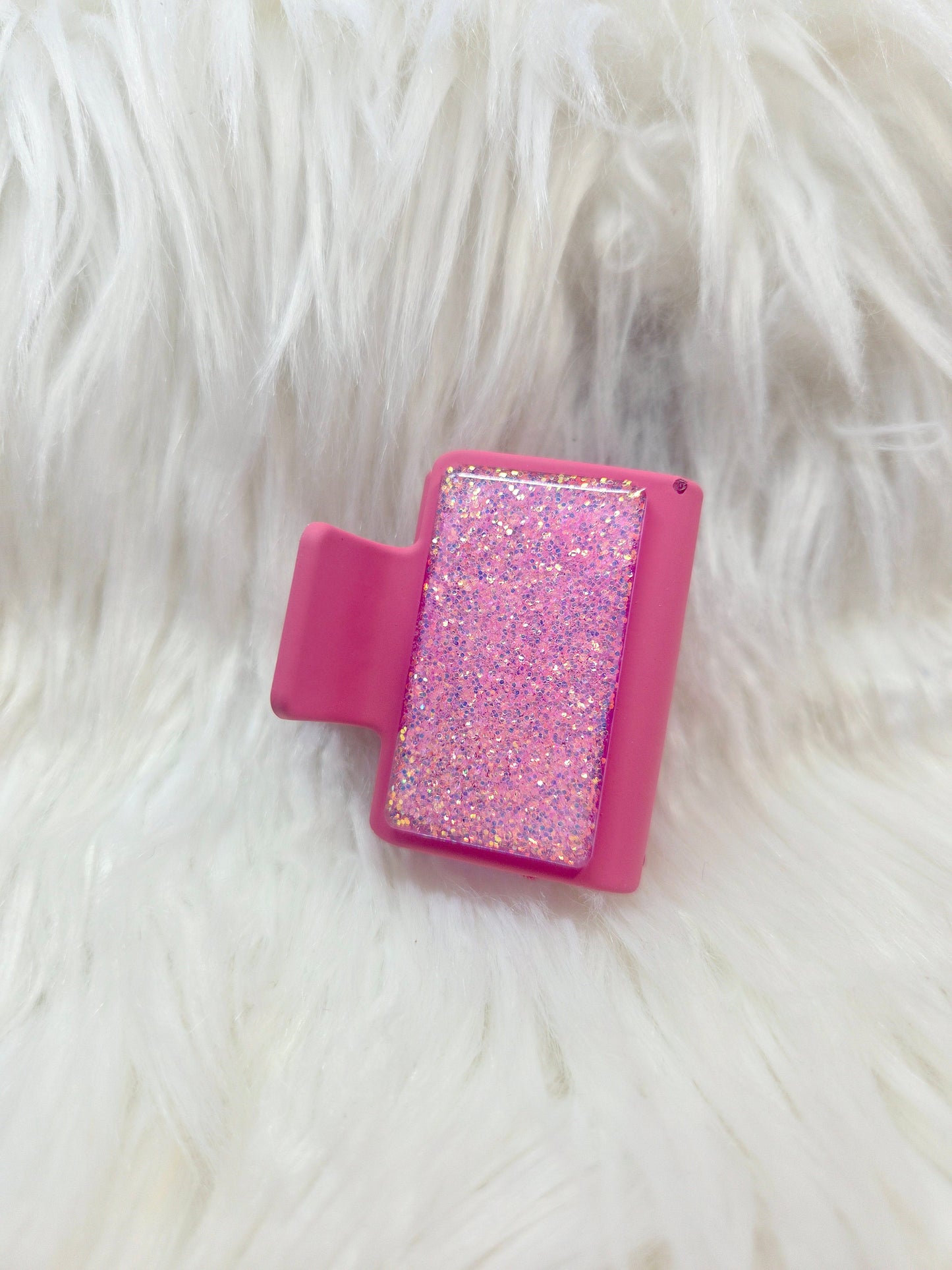 Pink Glitter Small Hair Clip