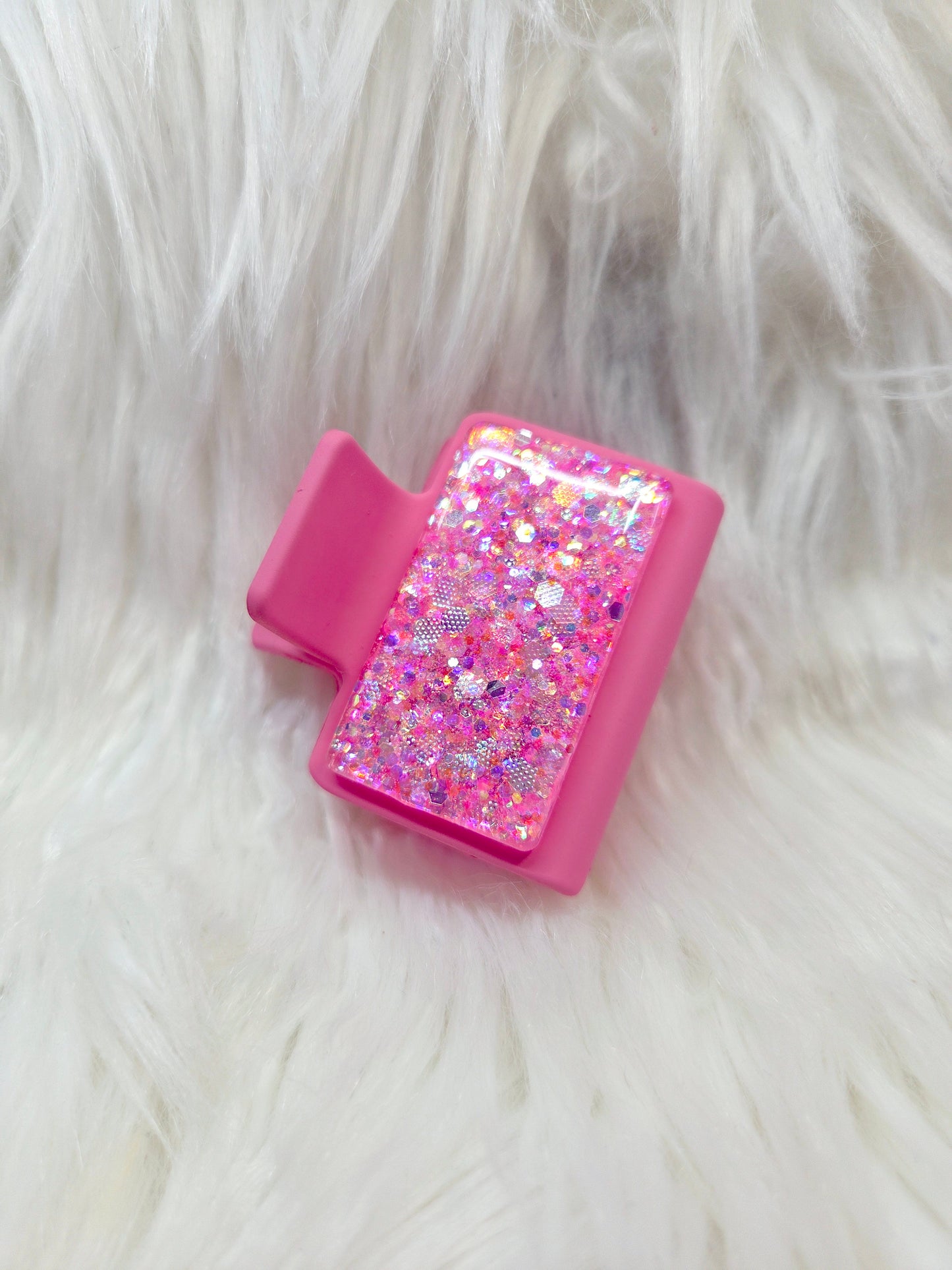 Pink Glitter Small Hair Clip