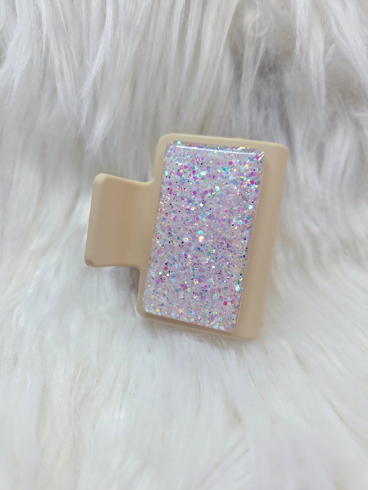 Tan Glitter Small Hair Clip