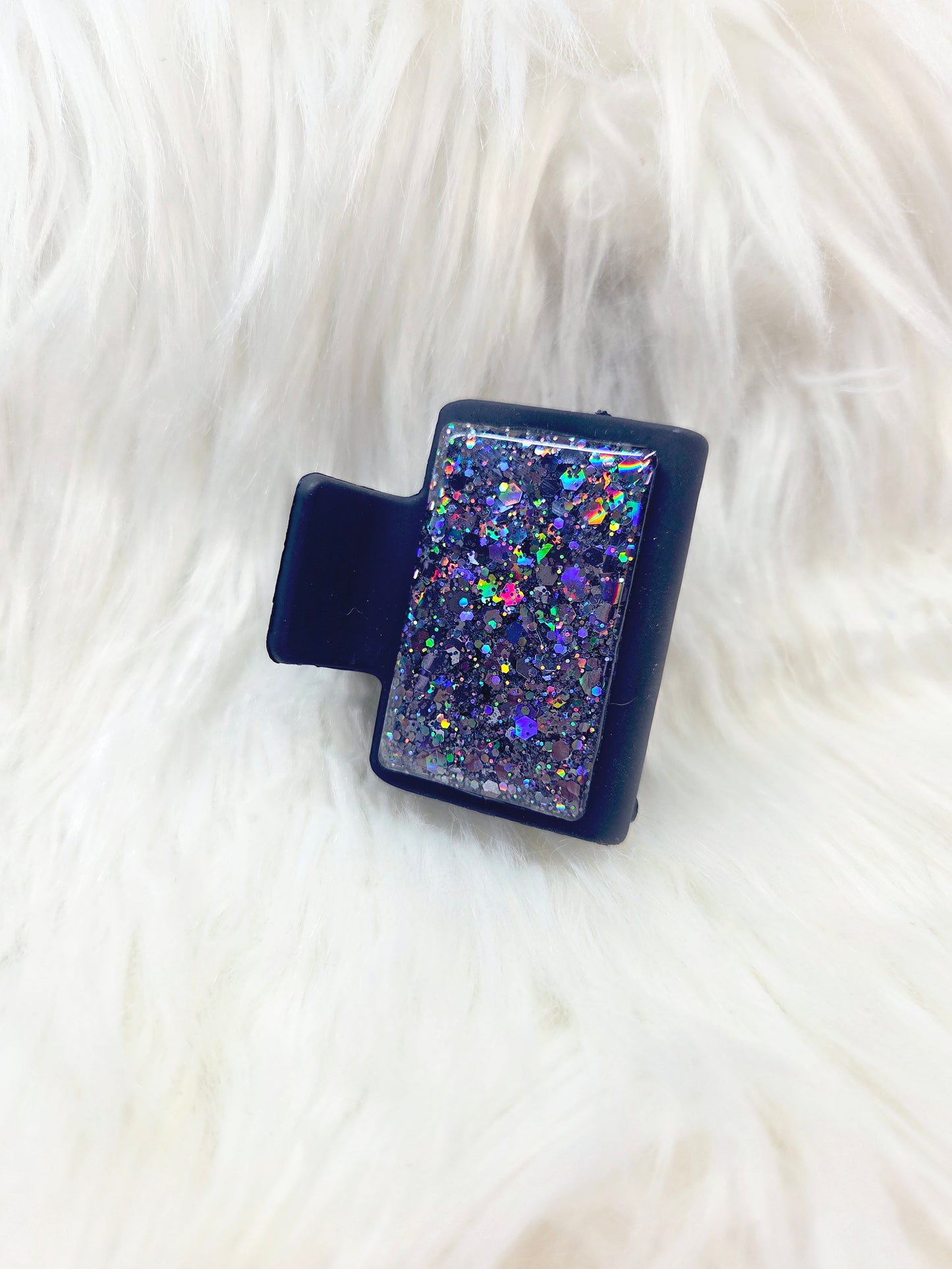Black Glitter Small Hair Clip