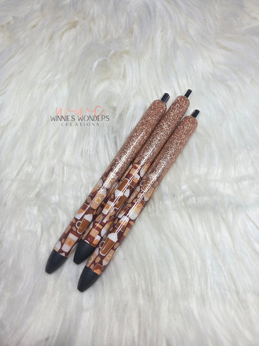 Pumpkin Spice Drinks Glitter Pens