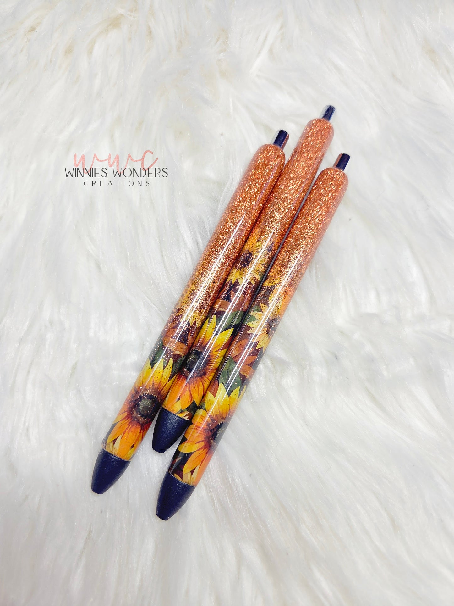 Fall Sunflower-Brown-Glitter Pens