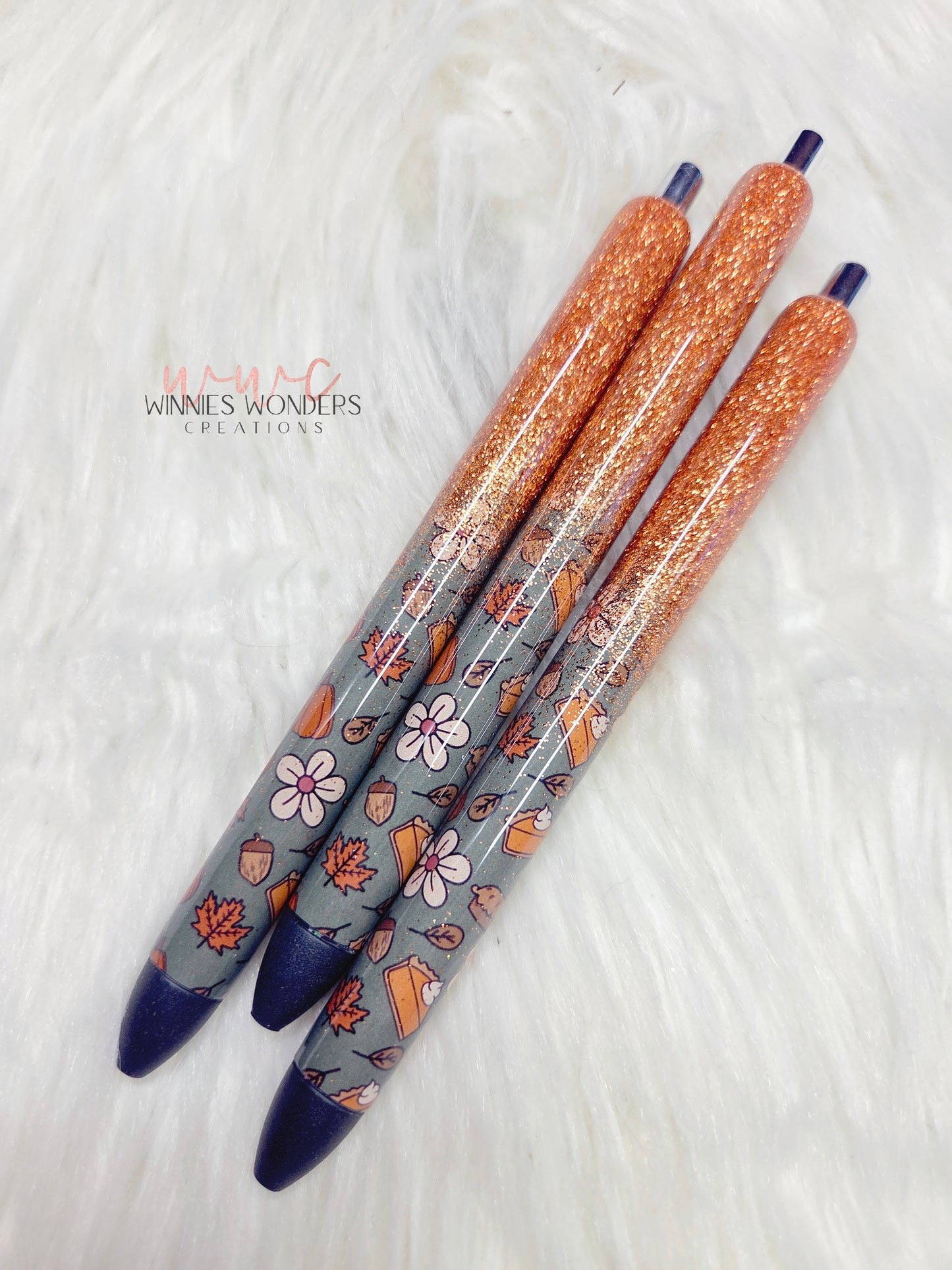 Pumpkin Pie Flowers Glitter Pens