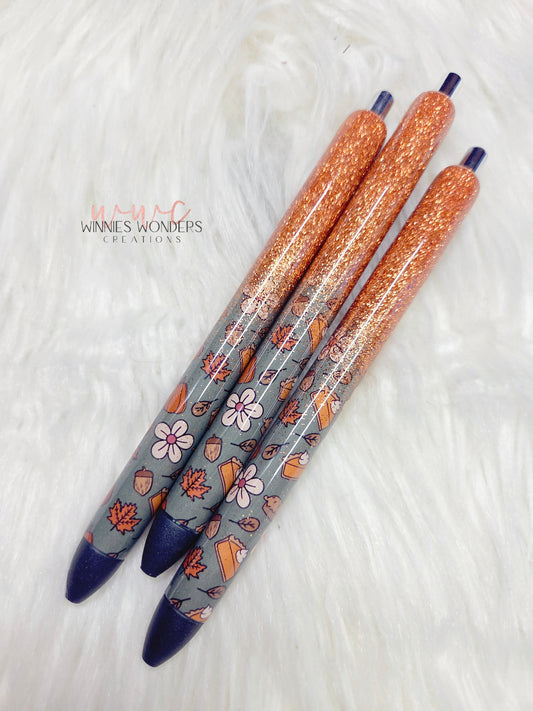 Pumpkin Pie Flowers Glitter Pens