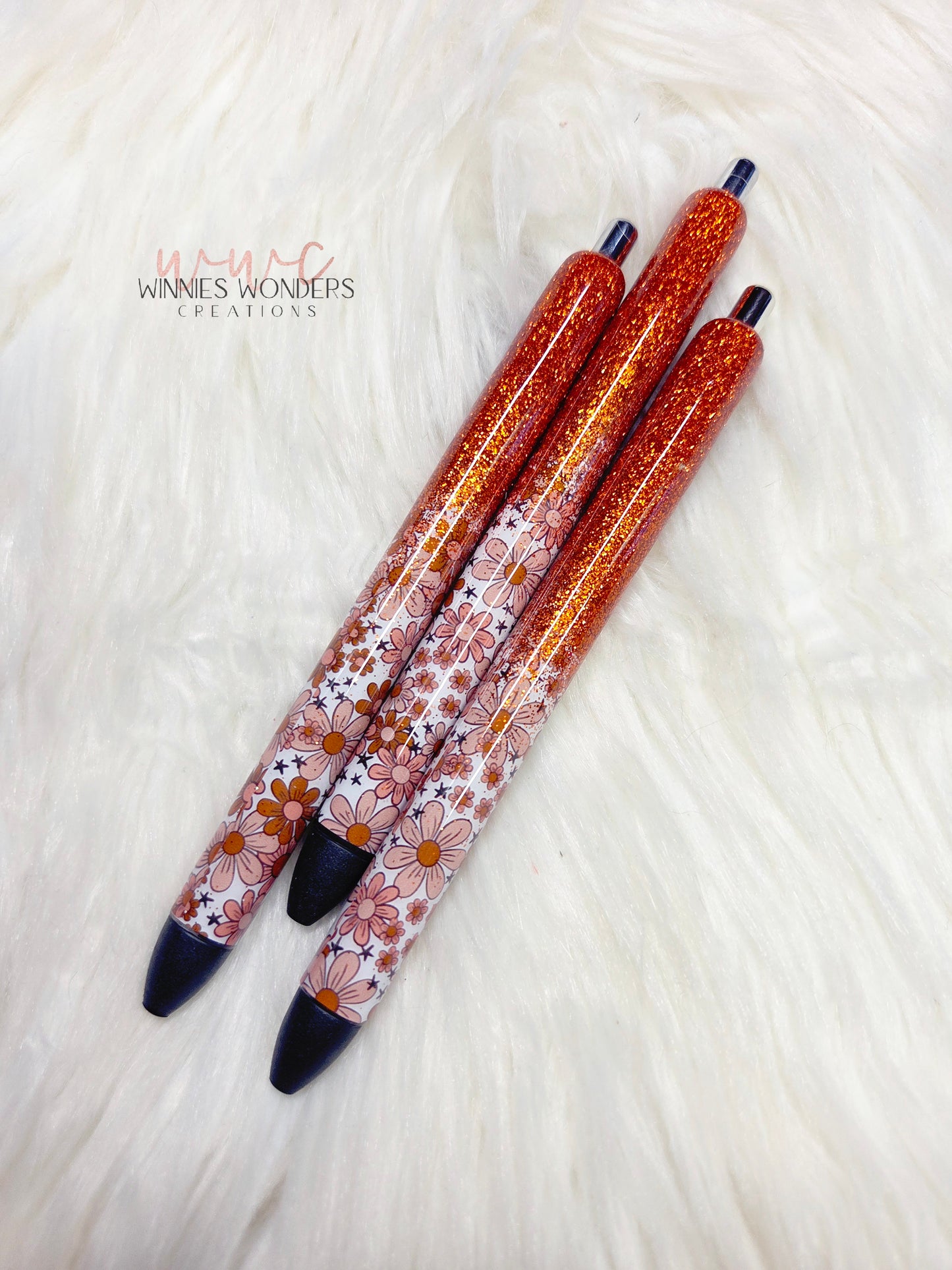 Fall Flowers Glitter Pens