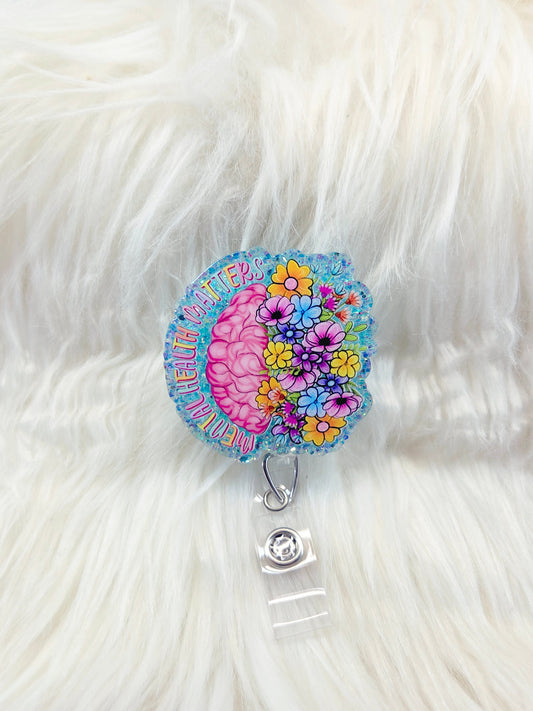Mental Health Matters Floral Badge Reel