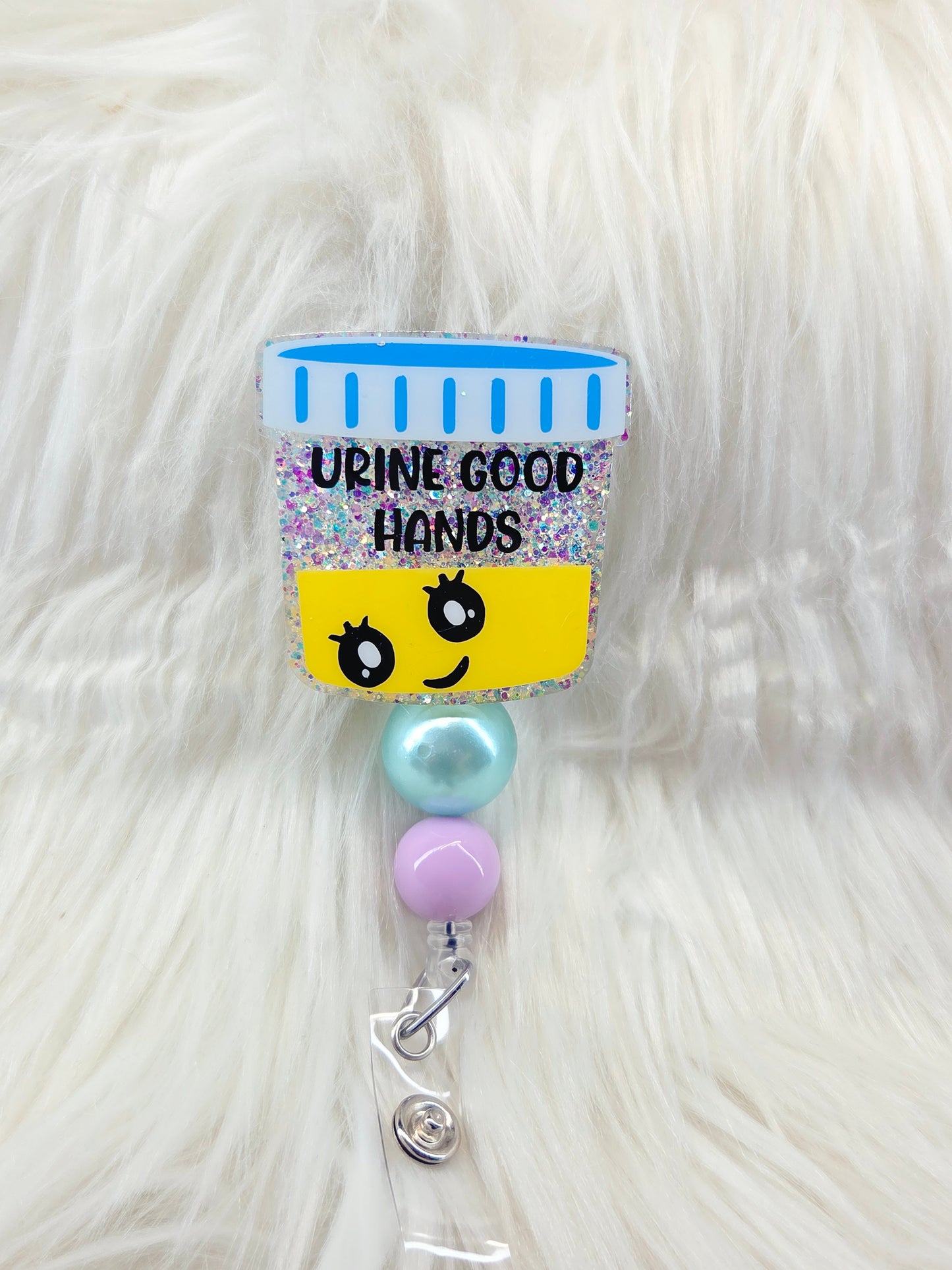 Urine Good Hands Badge Reel