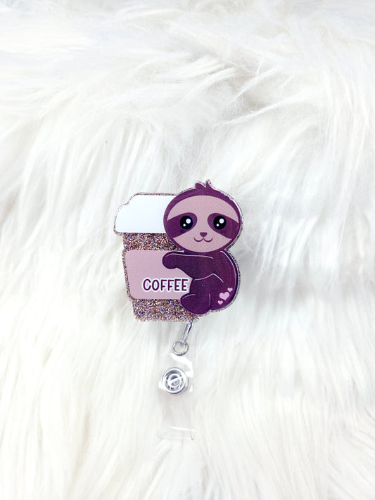 Sloth Coffee Badge Reel