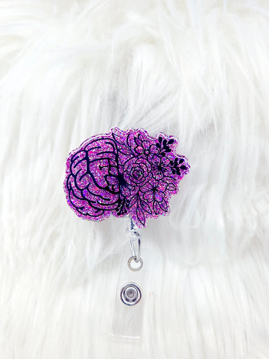 Floral Brain Badge Reel