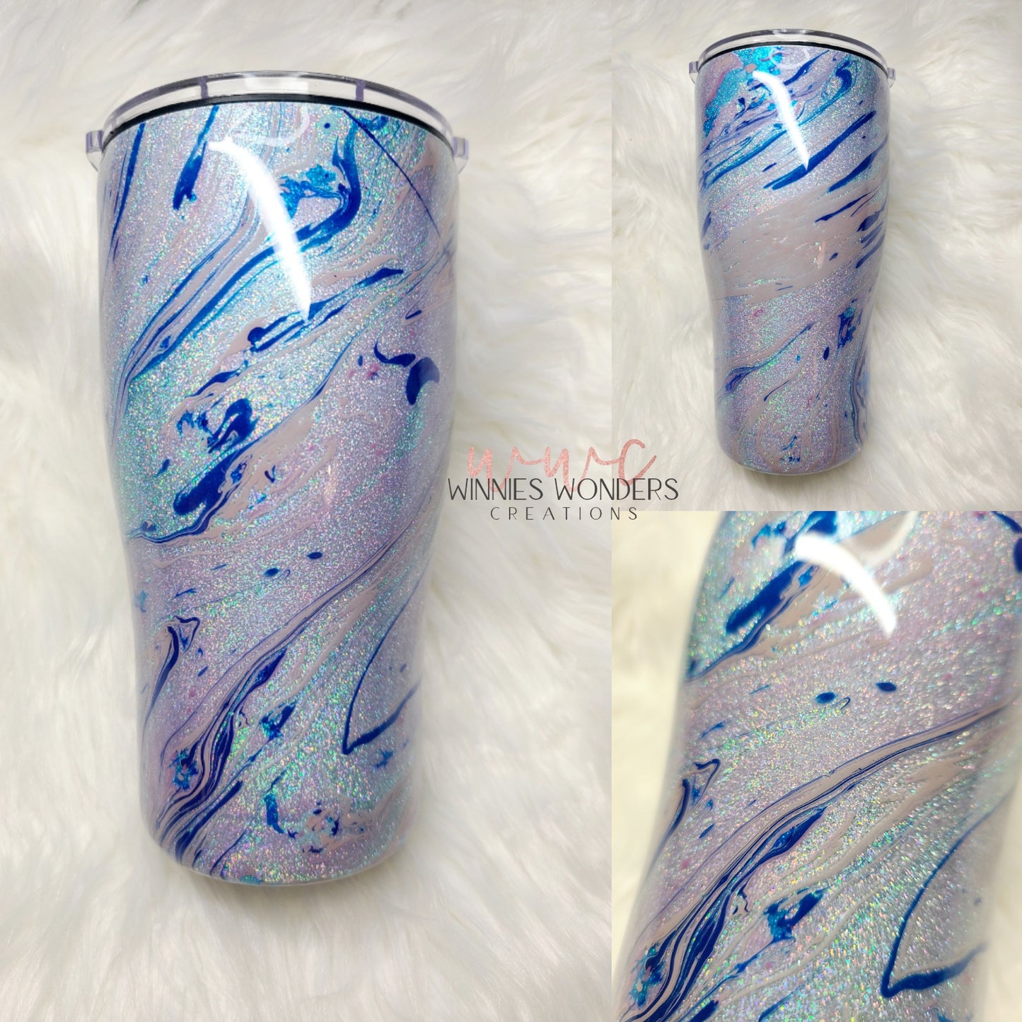 Light Blue Glitter Hydrodip 20oz Curve Duo Tumbler