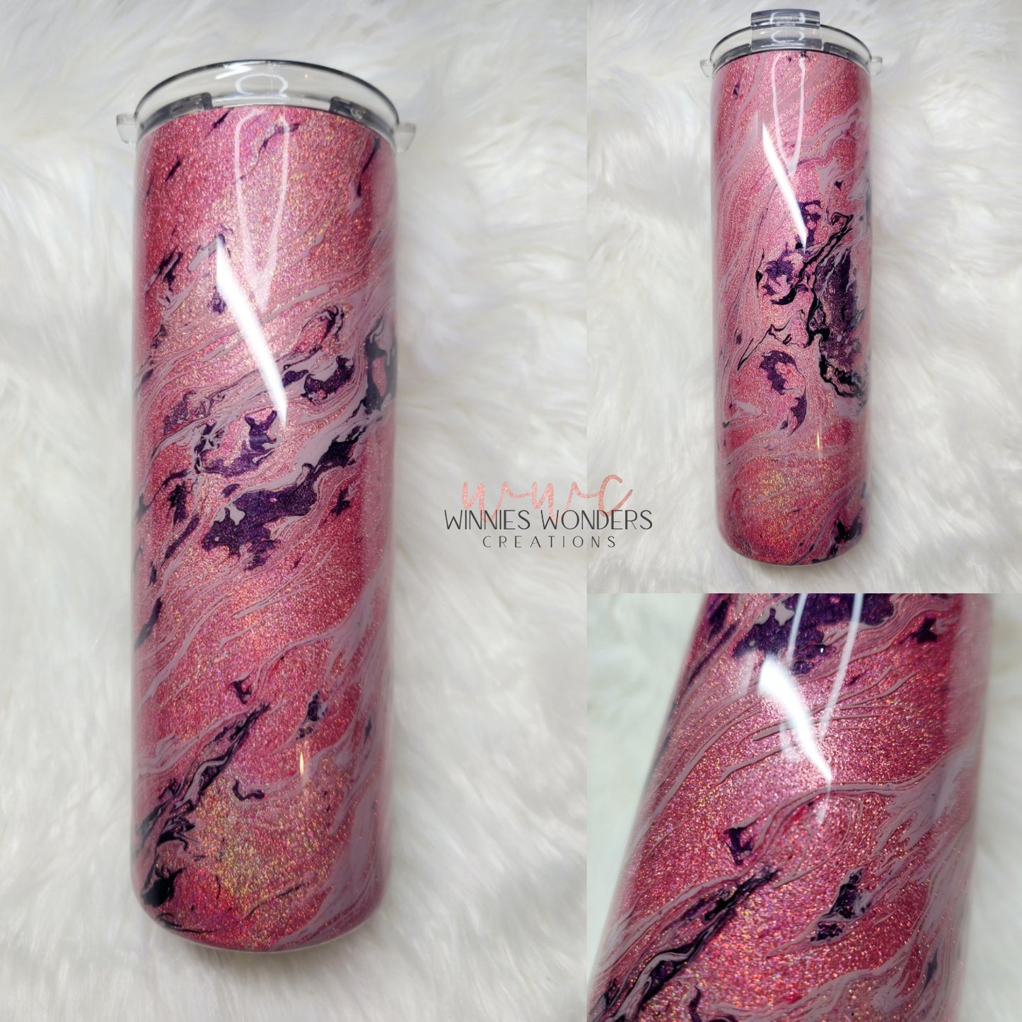 Red Glitter Hydrodip 20oz Skinny Duo Tumbler