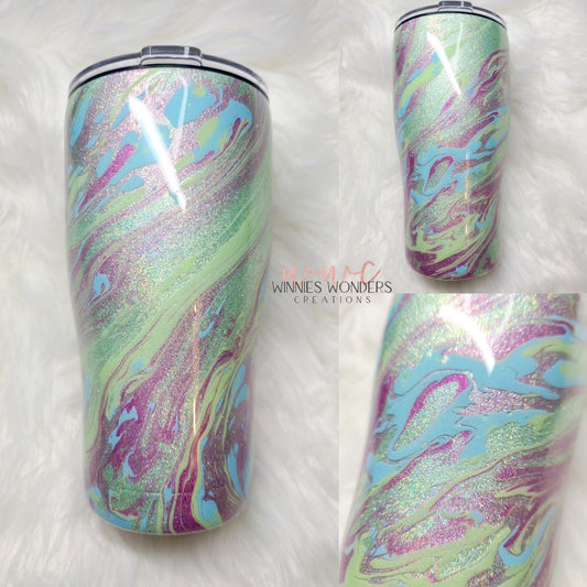 Green Glitter Hydrodip 20oz Curve Duo Tumbler