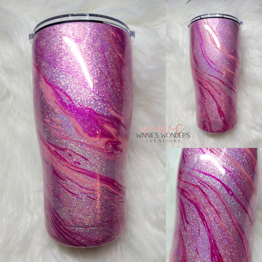 Pink Glitter Pink Hydrodip 20oz Curve Duo Tumbler