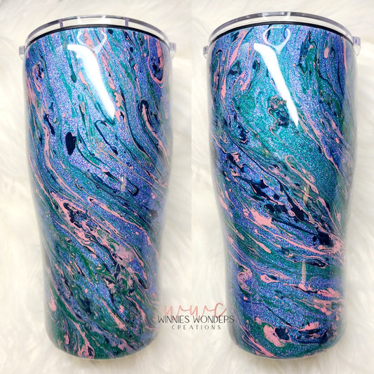 Dark Blue Glitter Hydrodip 20oz Curve Duo Tumbler