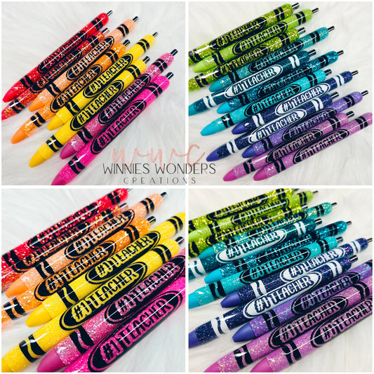 #1 Teacher Crayon Pen