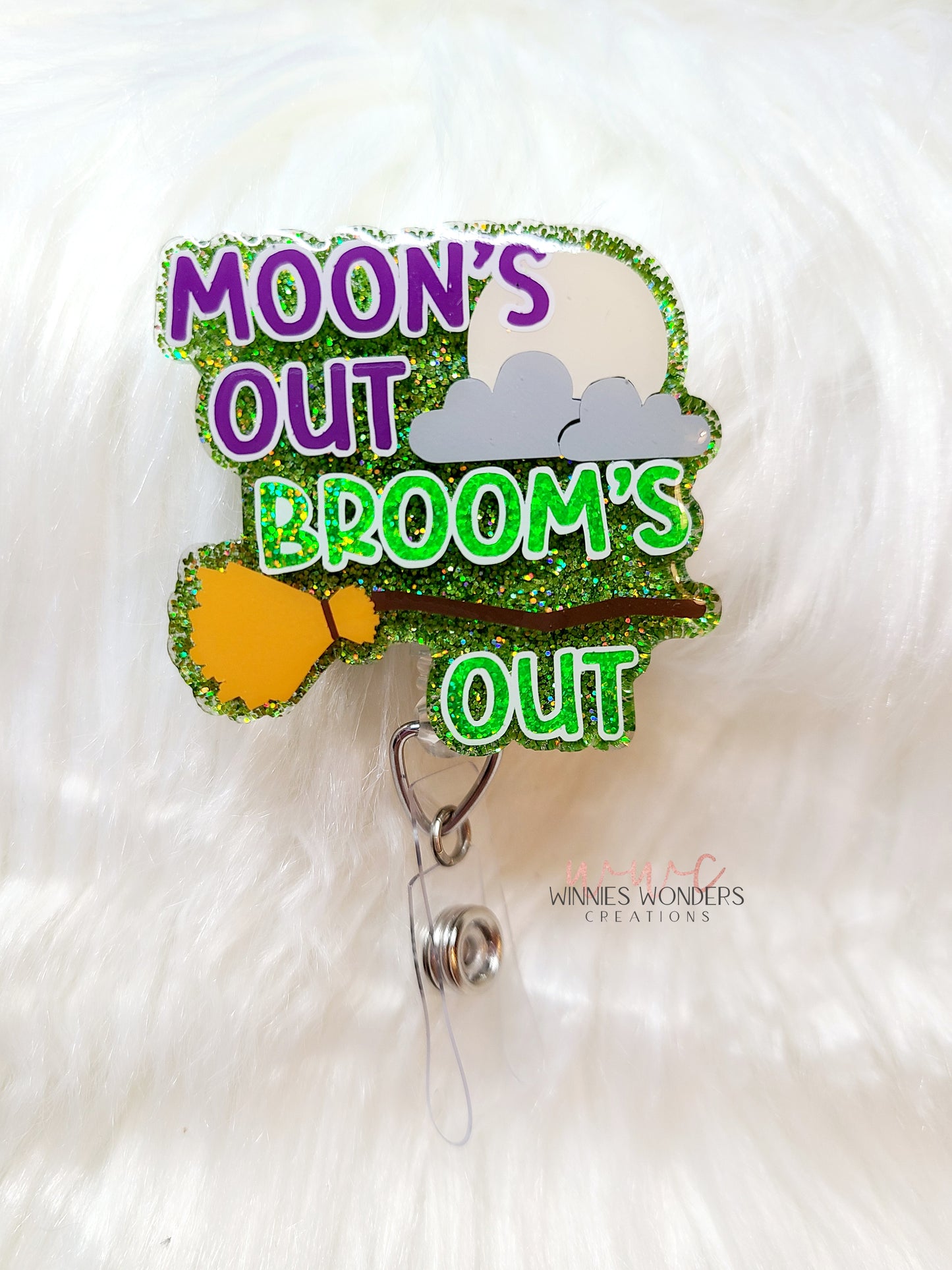 Moons Out Brooms Out Badge Reel