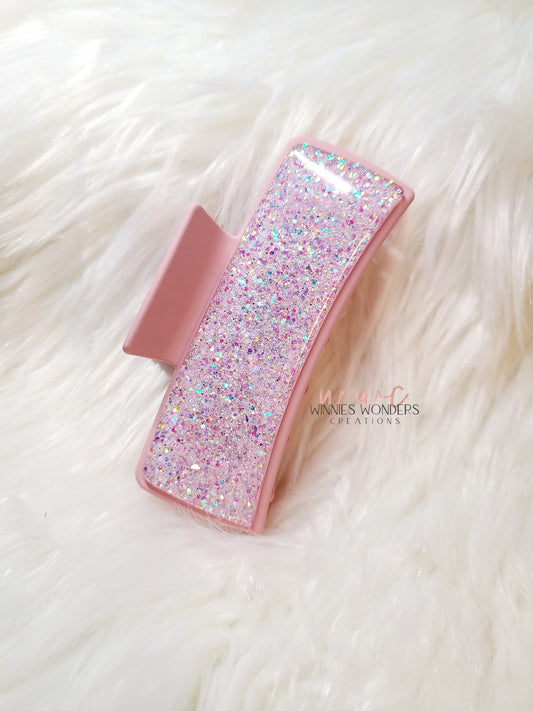 Light Pink Glitter Hair Clip