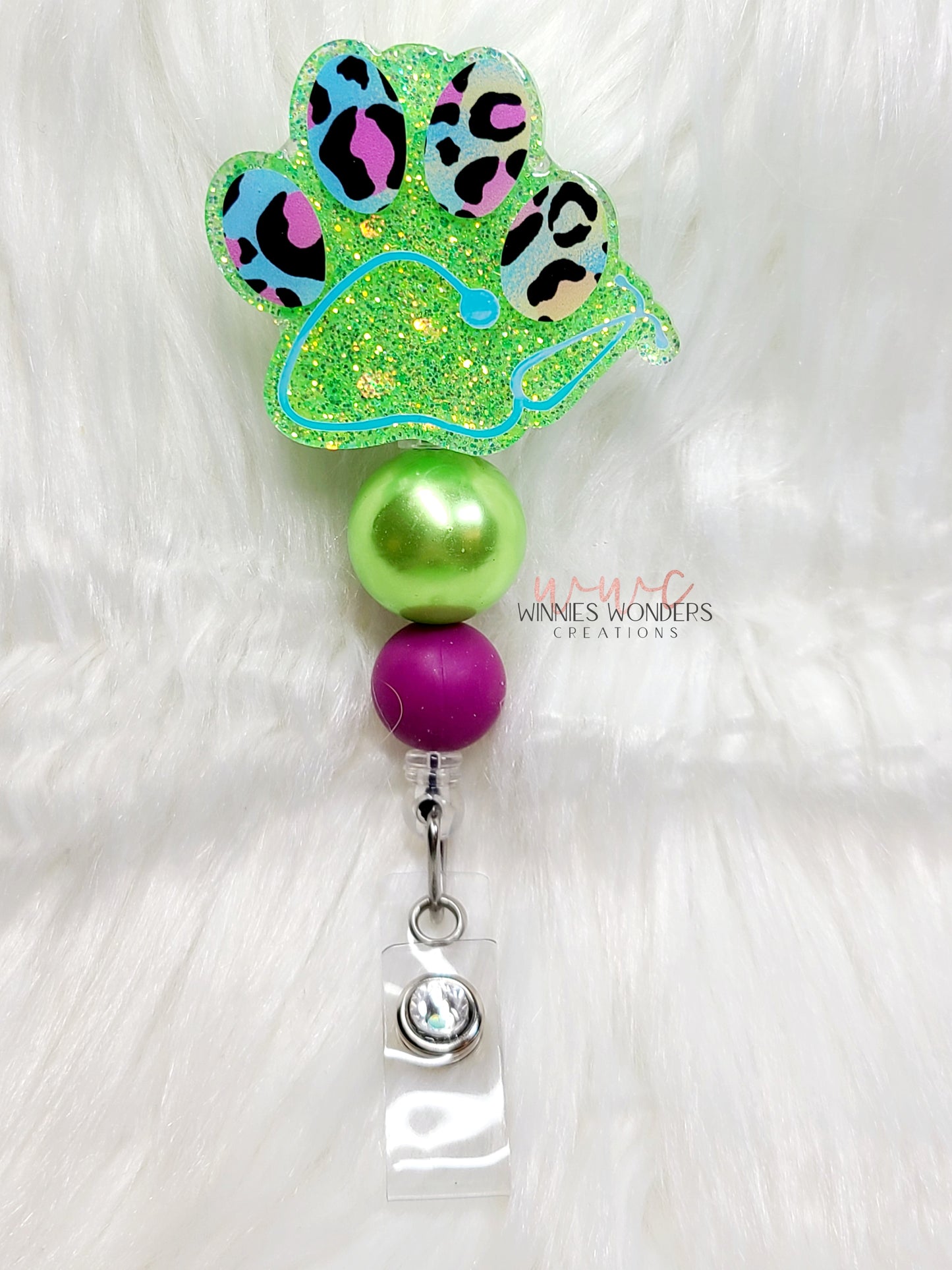 Stethoscope Paw Badge Reel