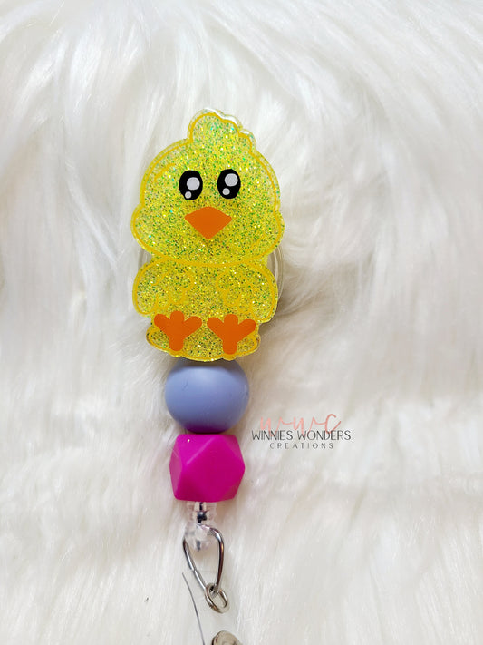 Sitting Chicken Badge Reel