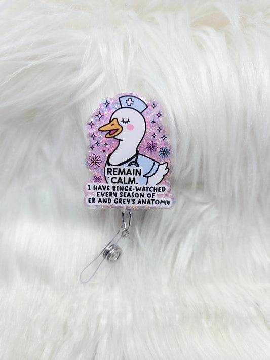 Remain Calm Badge Reel