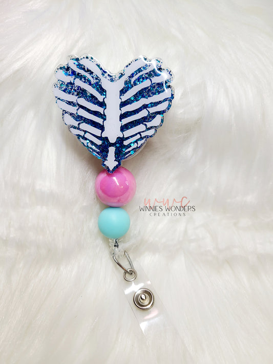 Rib Cage Heart Badge Reel