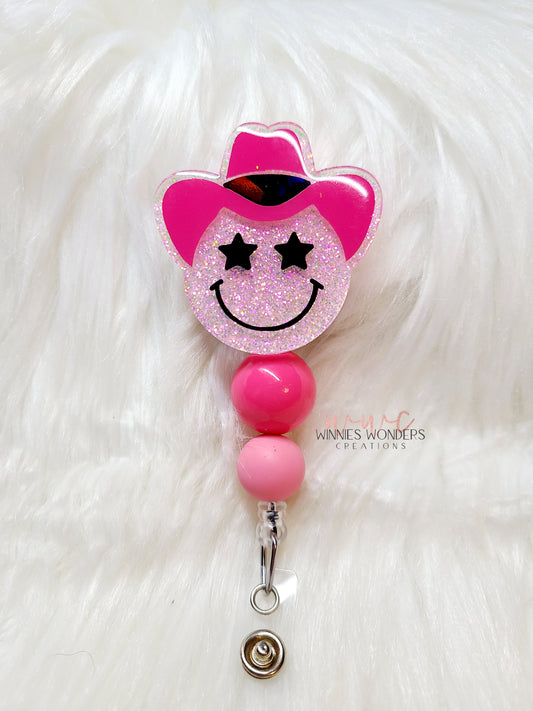 Cowboy Smiley Badge Reel